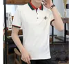 Little Bee Short Sleeve T-Shirt Men's Trend Lapel POLO Shirt Men's Cotton Fashion Body Tide Tide Brand Collared Top