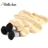 1B/613 OMBRE BLONDE BODY WAVE HUMAN HARE HARDLLES DARK ROOTS FULL HEAD Virgin Straight Hair Extensions Weft 3pcs/Lot 11a Top Grade