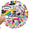 50PCS Skateboard Stickers Pure Rainbow Love For Car Baby Scrapbooking Pencil Case Diary Phone Laptop Planner Decoration Book Album Kids Toys DIY Decals