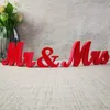 Sra. Letters Mesa de casamento Decoração de madeira Red Freestanding