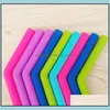 25Cm Colorf Sile St Straight Bend Drinking Eco-Friendly Reusable Sts Cleaning Brush For Home Party Bar Accessories Drop Delivery 2021 Barwar