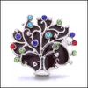 Clasps Hooks Healing Rhinestone Chunk Tree 18Mm Snap Button Zircon Charms Bk For Snaps Diy Jewelry Findings Suppliers Gift Bdesybag Dh9Tp