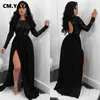 Women Winter Long Dress Sequined Lace See through Dress Full Sleeve Sexy Night Club Bandage Party Maxi Dress Bodycon GLK8499 220516