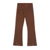 Jeans pour hommes Four Seasons Fashion Retro Brown Loose Men Outillage Pantalon évasé High Street Hip Hop Ladies Casual Denim