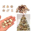 WEIGAO 1set Wooden Christmas Tree Ornaments Mini Snowflake Hanging Pendants Decorations for Home Year Gift Y201020