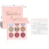 Cmaadu 9-Farben-Diamant-Pailletten-Lidschatten-Tablett, Glitzerpulver, Hochglanz-Lidschatten-Pailletten, Bühnen-Make-up