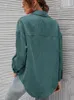 Kadın Ceketler Sonbahar Kış Kış Gömlekleri Uzun Kollu Koyu Renkli Gevşek Stil Tek Göğüslü Kadife Büyük Boy Bluz Girlswearwo