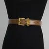 2024 Womens Runway Fashion Gold Buckle Genuine Leather Cummerbunds Female Dress Corsets Waistband Belts Decoration Wide Belt gifi 02