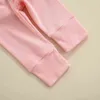 Citgeett automne bébé filles imprimées à manches longues à manches longues rose rose pantalon de printemps j220711