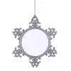 Ups warmteoverdracht metaal sneeuwvlok hanger diy sublimatie blanco kerstdecoratie kerstboom ornament