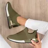 Vulcanize Sapatos Tênis Sapatos Femininos Slip-On Cor Sólida Tênis para Feminino Esporte Mesh Sapatos Casuais para Mulheres