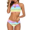 UJWI Costumi da bagno personalizzati Bikini sexy Costume da bagno estivo Costume da bagno donna Stampa Bikini Set Beachwear Cup Drop 220712