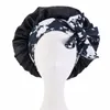 African Pattern Print Satin Bonnet Women Ties Night Sleep Cap Verstelbare brede band Elastische hoofdafwikkeling Haarverzorging Bonnet Hat Cover