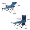 Mobili da campo Portable pieghevole sedia a sdraio campeggio regolabile con portabicchieri e poggiapiedi da letto a letto per esterno