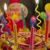 Färgglada födelsedagsljus kreativa tårta ljus parti levererar bröllop dekoration baby barn fest atmosfär färgglada lågor