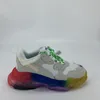 Triple S Clear Sole Casual Shoes Chunky Men Kvinnor Sneaker Gray Rainbow Turquoise Light Tan Beige Gray Fluo Höjd Öka Vintage Mens Chaussures