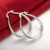 925 Silver color Carved butterfly flower hoop Earrings Women Fashion Jewelry Christmas Gifts Wedding fancy earrings