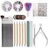 Kit per nail art 1 set di pennelli per gel UV Penna per punteggiatura Disegno Pittura Set Strumenti di design fai-da-te Accessori per manicure