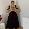 Burgundowe aksamitne tradycyjne sukienki wieczorowe kosowa koszynki formalne albańskie kaftan aplikacja balowa sukienka szata de soiree de mariage