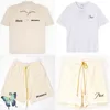 Brand Designer t Shirt 2022 Arrival Khaki White Embroidery Men Rhude T-shirt Set Shorts Suit