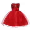 Girl's Dresses Summer Sequin Girl Dress 2022 White Printing Girls Teenage Princess Cute Candy Color Tutu 3-10 Years Pink Children