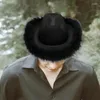 Basker västra dekor cowgirl -hattar klä upp solen fancy kvinnor cowboy hatt för låtsas spela svarta kostymkläder tillbehörberets