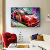 Targa Florio 1973 Rennwagen-Vintage-Poster, Druck auf Leinwand, Gemälde, buntes Heimdekor, Wandbild für Wohnzimmer, rahmenlos