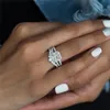 Fedi nuziali Proposta di moda per donna Shiny CZ Princess Cut Bands Design delicato Accessori per cerimonieMatrimonioMatrimonio