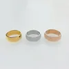 Luxury Smycken Band Ringar Titan Stål Män Kvinnor Designer Ring Guld Silver Rosegold Aldrig blekna Inte Allergic Love Gift 6-10