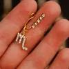 Cristal Falso Anel de Nariz com Charme Dangling Constelação Dangle Cuff Piercing Clip no Nose Anéis Faux Piercing