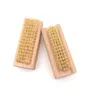 Natural Toe Finger Nail Brush Two-side Firm Nature Bamboo Bristle Scrubber Tool for Gardeners Mechanics Salon Manicure Pedicure