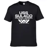 قمصان الرجال الموضة USCSS Nostromo T-Shirt Alien USS Sulaco Colonial Marines Aliens قبالة العالم قصير الأكمام Tshirt Men Cotton O Tees Tees