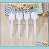 Ice Cream Tools Kitchen Kitchen Dining Bar Home Garden 5000Pcs/Lot Plastic Scoop Folding Fork Spoon Measuring Cre Dhqo2