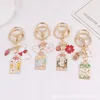 Keychains Fashion Strawberry Cloud Gold Color Keychain Cute Amulet Omori Metal Keyring For Women Bag Pendent AirPods Accessories Fred22