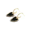 Hoop & Huggie Enamel Black Color Heart Drop Earrings For Women Love Couple Gifts Trendy Korean Simple Cute Romantic JewelryHoop Dale22