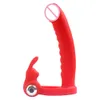 7 Speeds Penis Vibrating Ring Double Penetration Strapon Dildo Anal Beads Butt Plug Rabbit Vibrator Clitoris sexy Toys for Couple