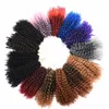 Passie Twist Haakhaar 3 Bundels Marlybob Kinky krullend haar voor zwarte vrouwen Braids Water Wave Vlechtextensies 90 g/pc's 8 inch kort