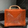 Évider Sac À Main Découpe Totes Sac De Luxe Top Designer Sacs À Main Femmes Grande Capacité Sacs À Provisions Mode Portefeuille En Cuir Unique Poignée En Bois Bourse