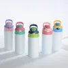 12oz Sublimation Sippy Cups Kids Water Bottle with flip on the top Stainless Steel Baby Feeding Nursing Bottle W4