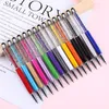 Дизайн моды Creative Crystal Pen Diamond Ballpoint Pens Stationery Ballpen Stylus 20 Colors Oily Black Refill