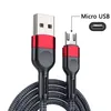 3A Typ C Datakabeltråd Mikro USB-laddningskablar Snabbladdning för Samsung Xiaomi Mobiltelefonladdningsladdningslinje Typ-C