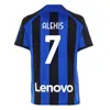 22 23 ALEXIS BARELLA LUKAKU Mens Futebol Jerseys GOSENS DZEKO LAUTARO J. CORREA CALHANOGLU SKNIAR BROZOVIC Home Away 3ª Camisa de Futebol Manga Curta