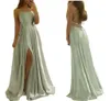 Boat-Neck Long Evening Party Dresses Side Split Fantasy Back Design Vestidos de festa Formal Prom Gowns