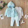Clothing Sets Born Baby Boy Girl Clothes 2022 Spring Fall Animals Floral Warm Hooded Coat Romper Pants OutfitsClothing