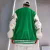 Men's Jackets Hip Hop Varsity Jacket Men Winter Letter Embroidery Patchwork Color Block Baseball Coat Women College Unisex 2022 Outwear