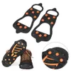 1Pair 등산 Crampons 8 스터드 방지 스키드 얼음 스노우 신발 스파이크 등반 그립 캠핑 안티 슬립 신발 커버 M-XL