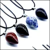 Naszyjniki wisiorek wisiorki biżuteria naturalny kamień kryształowy z łańcuchem liny dla kobiet mężczyzn imprezy klub dhrl0