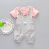 LZH Summer Sumber Girls Одежда Tshirtoveralls 2pcs Set Outfit Kids Casual Sport Cust Дети младенческая одежда 1 2 3 4 года 220608