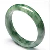 Braccialetto giada giada verde genuino velo da 5664 mm Real Natural A Jadebangle6360164
