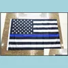 Banner Flags Festive Party Supplies Home Garden 3 Typer 90x150cm Blueline USA Police 3x5 Foot Thin Blue Line Flag Black Dhgoz